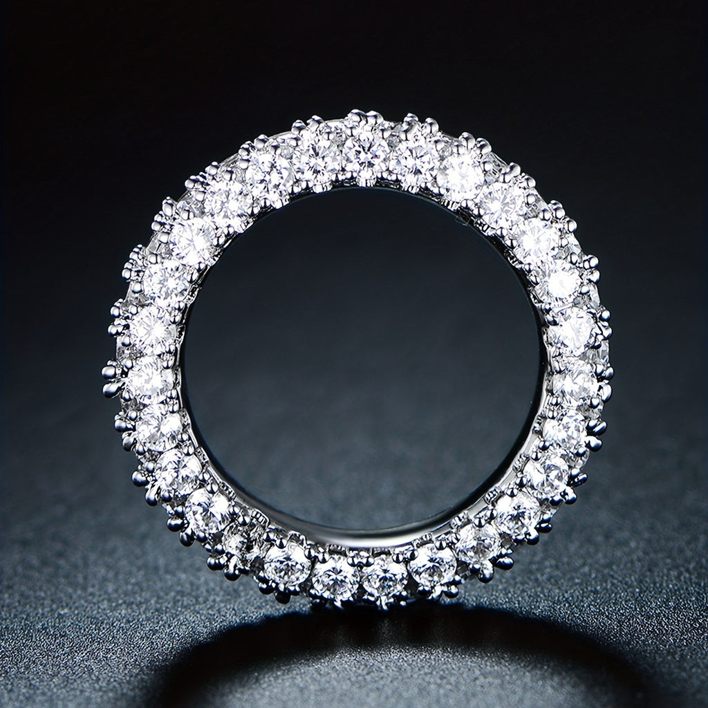 Minimalistischer Zirkon-Ring mit drei Steinen – Bild 2 | LuxeStyle