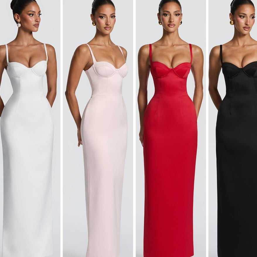 Elegantes Maxi-Abendkleid mit Spaghettiträgern – Bild 6 | LuxeStyle