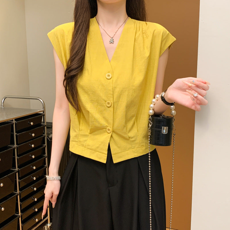 Ärmelloses V-Neck Top