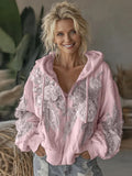 Kapuzen-Sweatshirt mit Blumenmuster