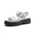 Einfache Ledersandalen in Weiss – Bild 8 | LuxeStyle