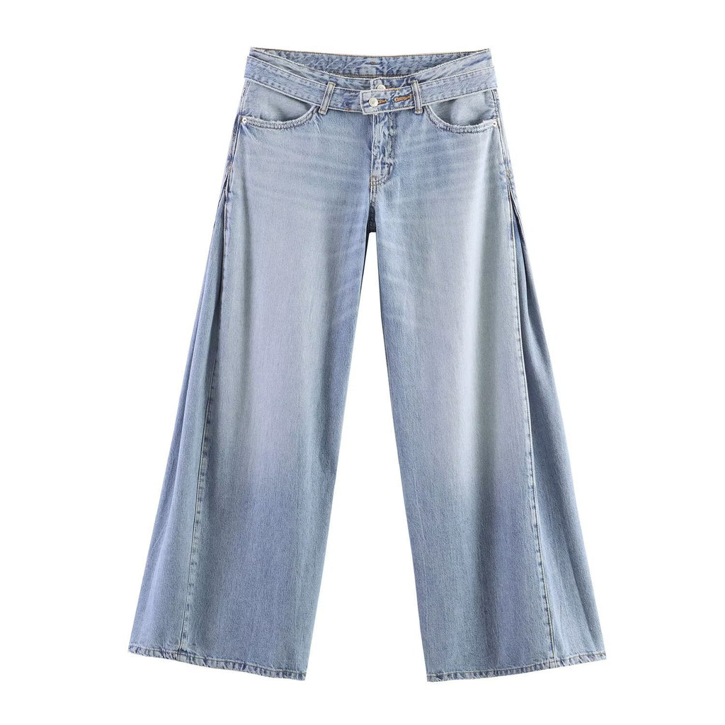 Hohe, gerade Jeans