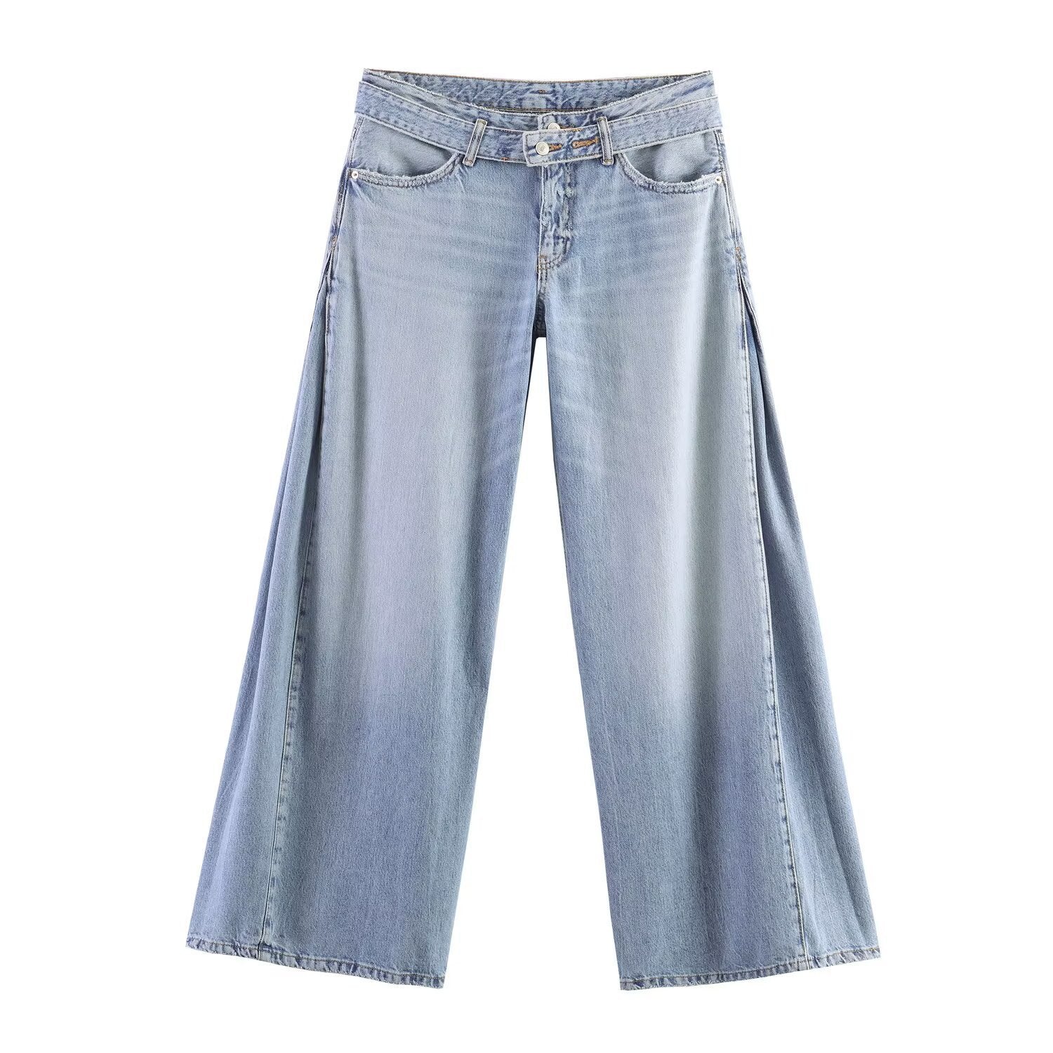 Hohe, gerade Jeans