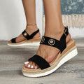 Sandalen Plus Size mit Hanf-Riemen und Absatz – Bild 1 | LuxeStyle