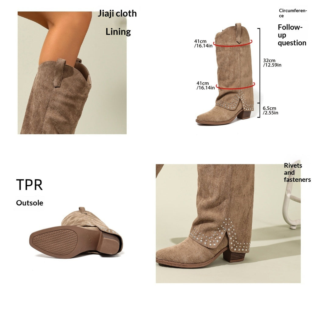 Rivetten-Boots mit Blockabsatz