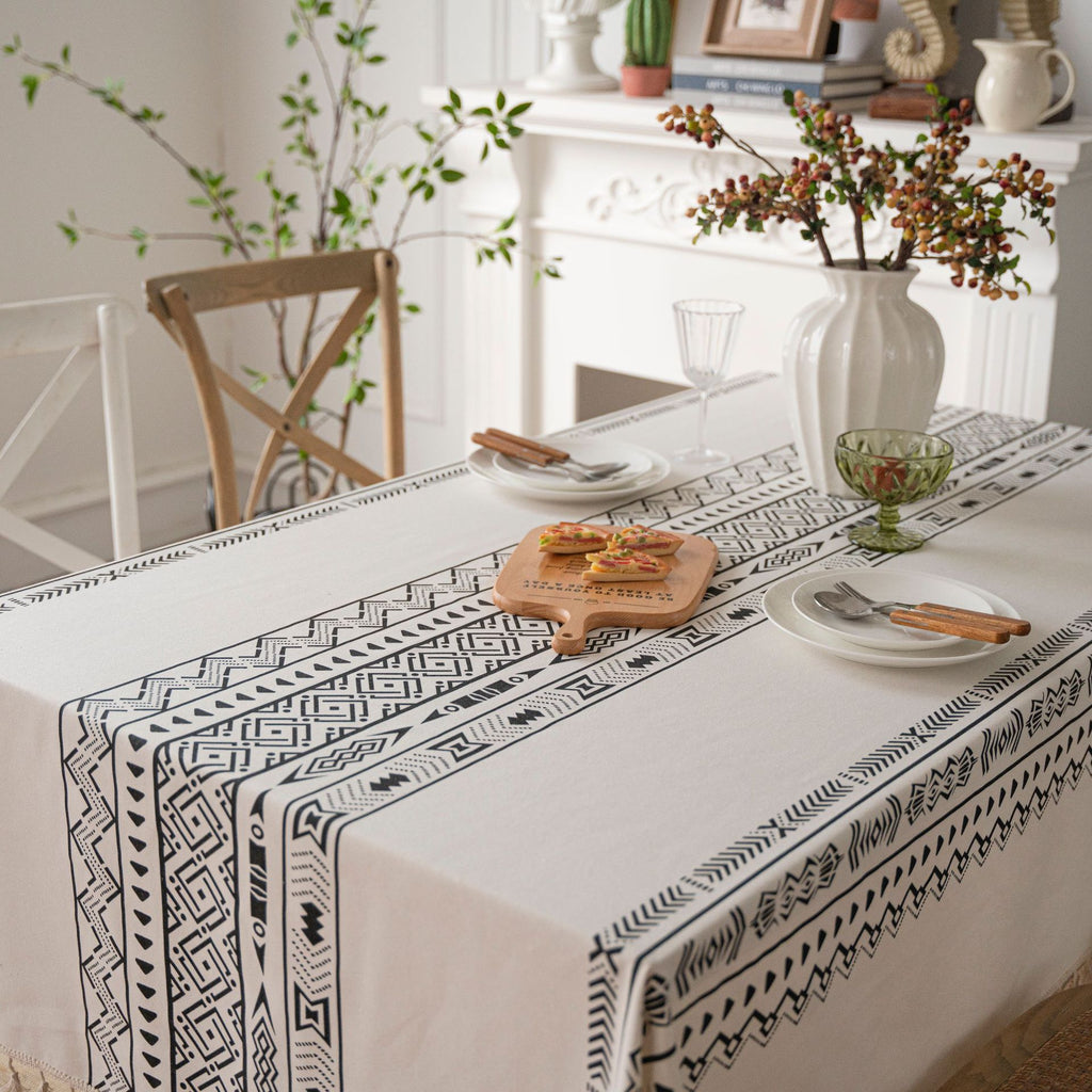Tischdecke mit Quasten – geometrisches Muster – Bild 12 | LuxeStyle