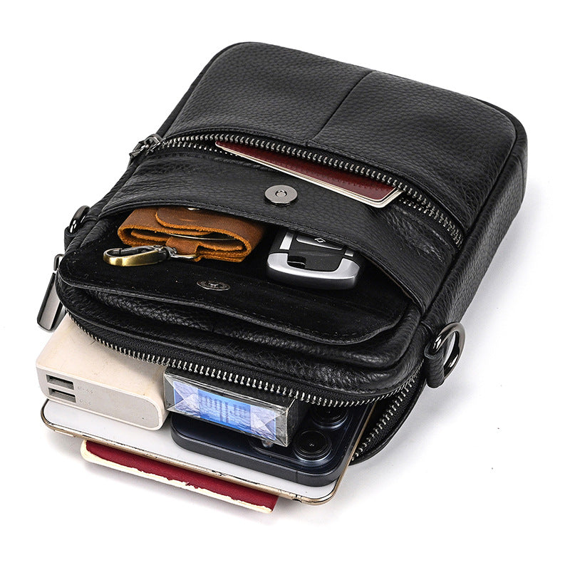 Herren Crossbody Bag aus Vollnarbenleder – Bild 5 | LuxeStyle