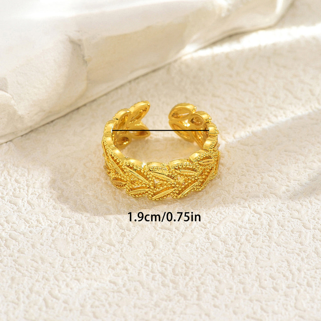 18K Gold-Plated Anpassbarer Weizenähren-Indexring