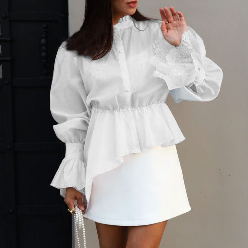 Kurzes Shirt mit ausgestellten Ärmeln – Bild 2 | LuxeStyle