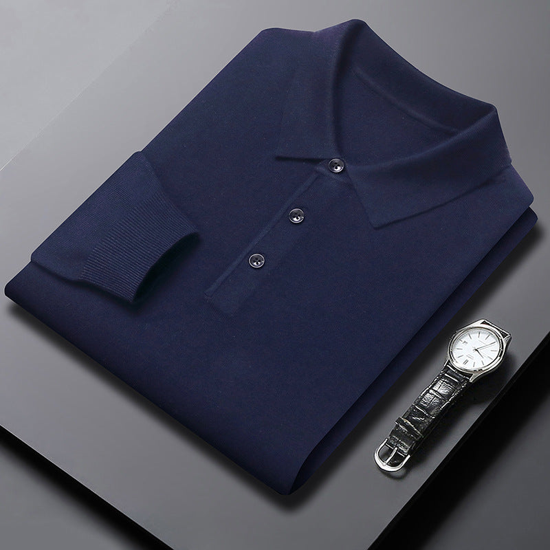 Poloshirt mit Rundhalsausschnitt, gestrickter Pullover – Bild 8 | LuxeStyle