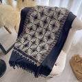 Geometrischer Jacquard Schal mit Quasten · 200 × 70 cm – Bild 1 | LuxeStyle