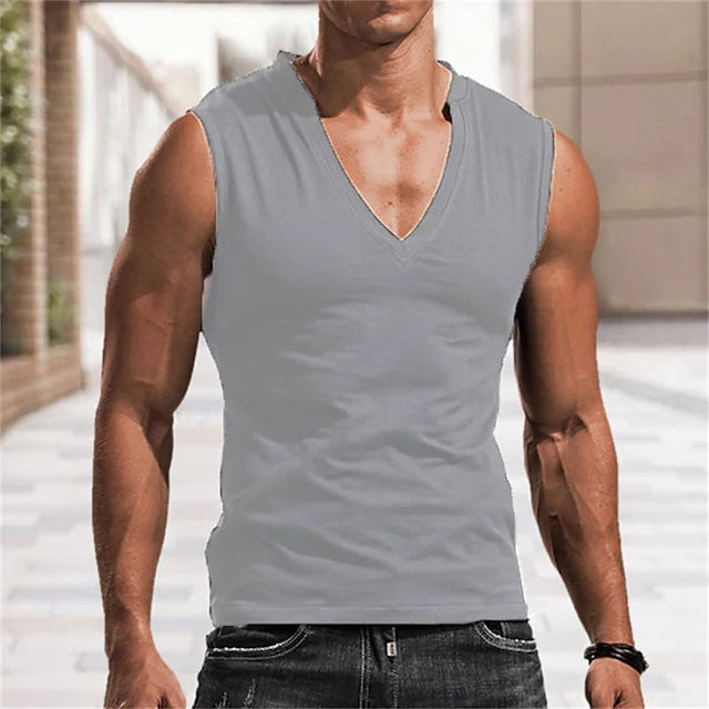 Herren-V-Shirt aus atmungsaktivem Material, ohne Ärmel