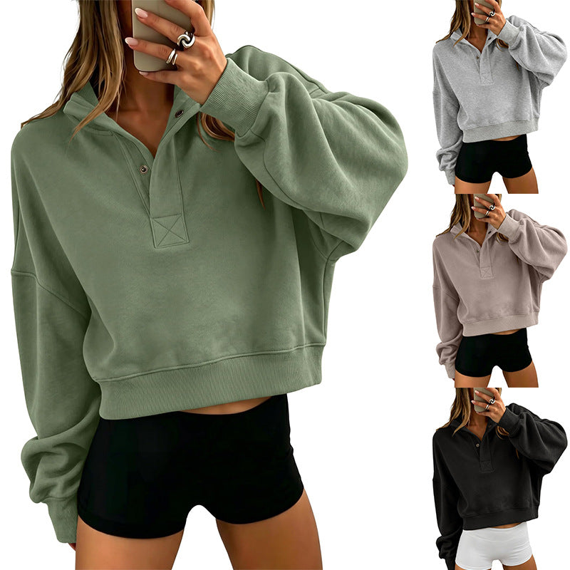 Relaxed Hoodie mit Knopfleiste