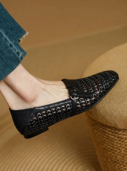 Elegante Leder-Mules mit Schnalle