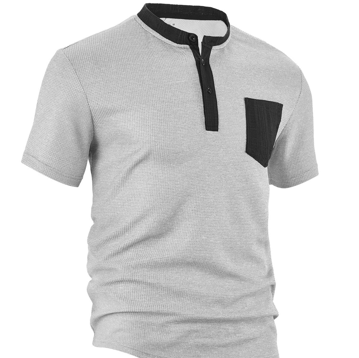 Herren Henley Shirt Waffelstrick Kurzarm – Bild 2 | LuxeStyle