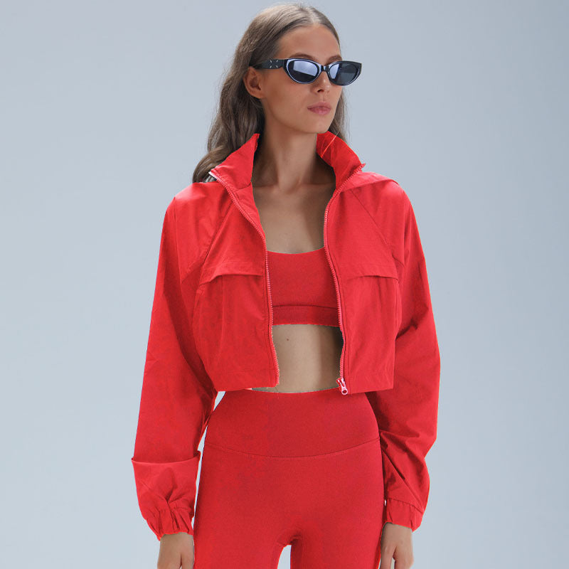 Damen Slim Fit Outdoor Fitnessjacke