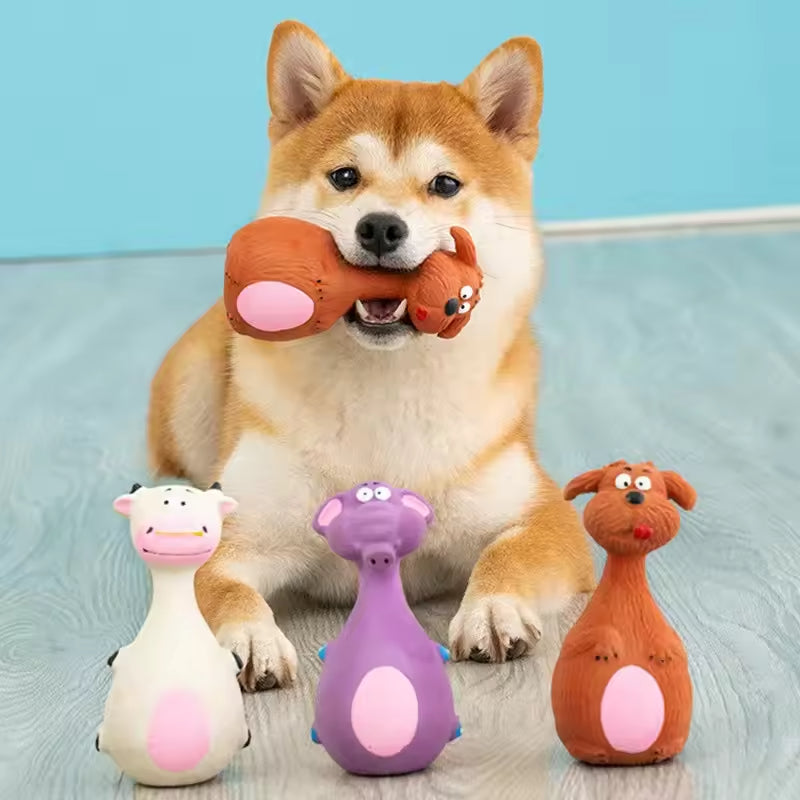 4er-Set Latex-Kauspielzeug mit Sound für Hunde
