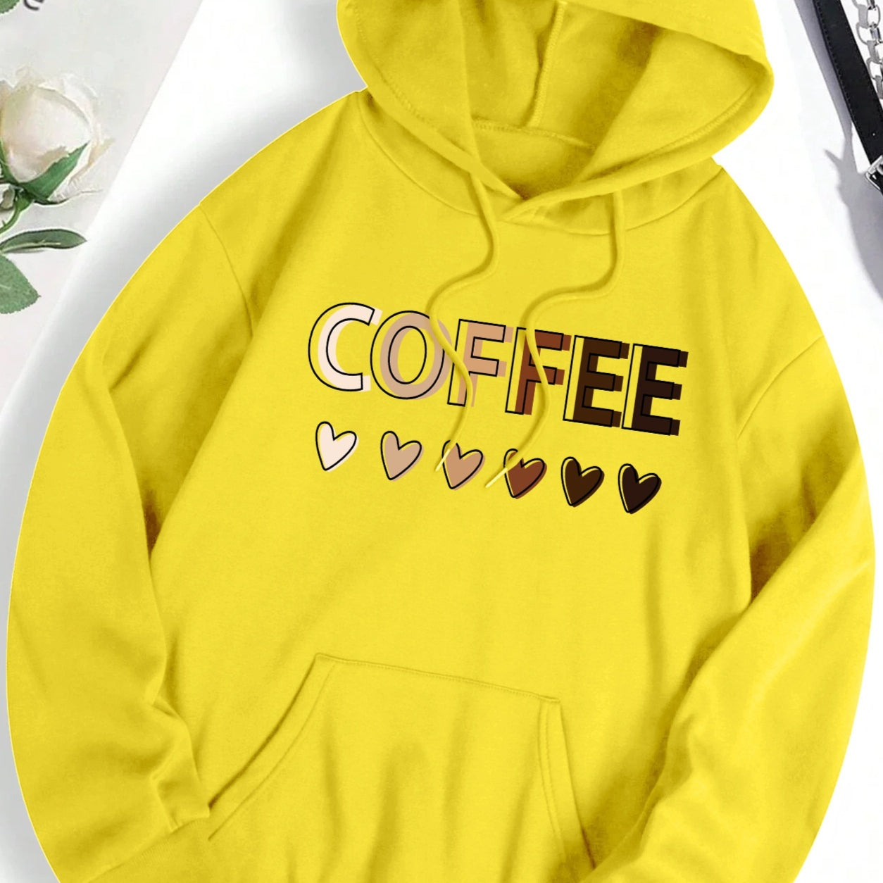 Hoodie mit Kaffee-Print