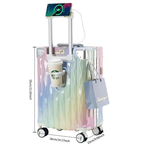 Aluminiumrahmen-Koffer mit Becherhalter & USB – Bild 1 | LuxeStyle