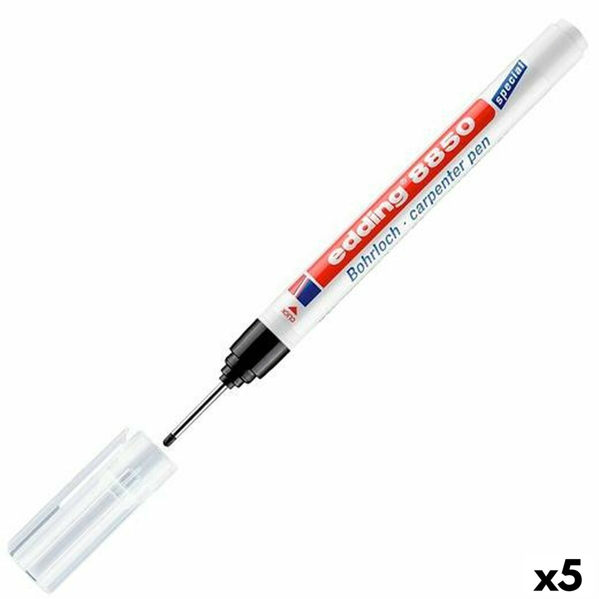 5x Dauermarker Schwarz – präzise Bohrpunkte markieren