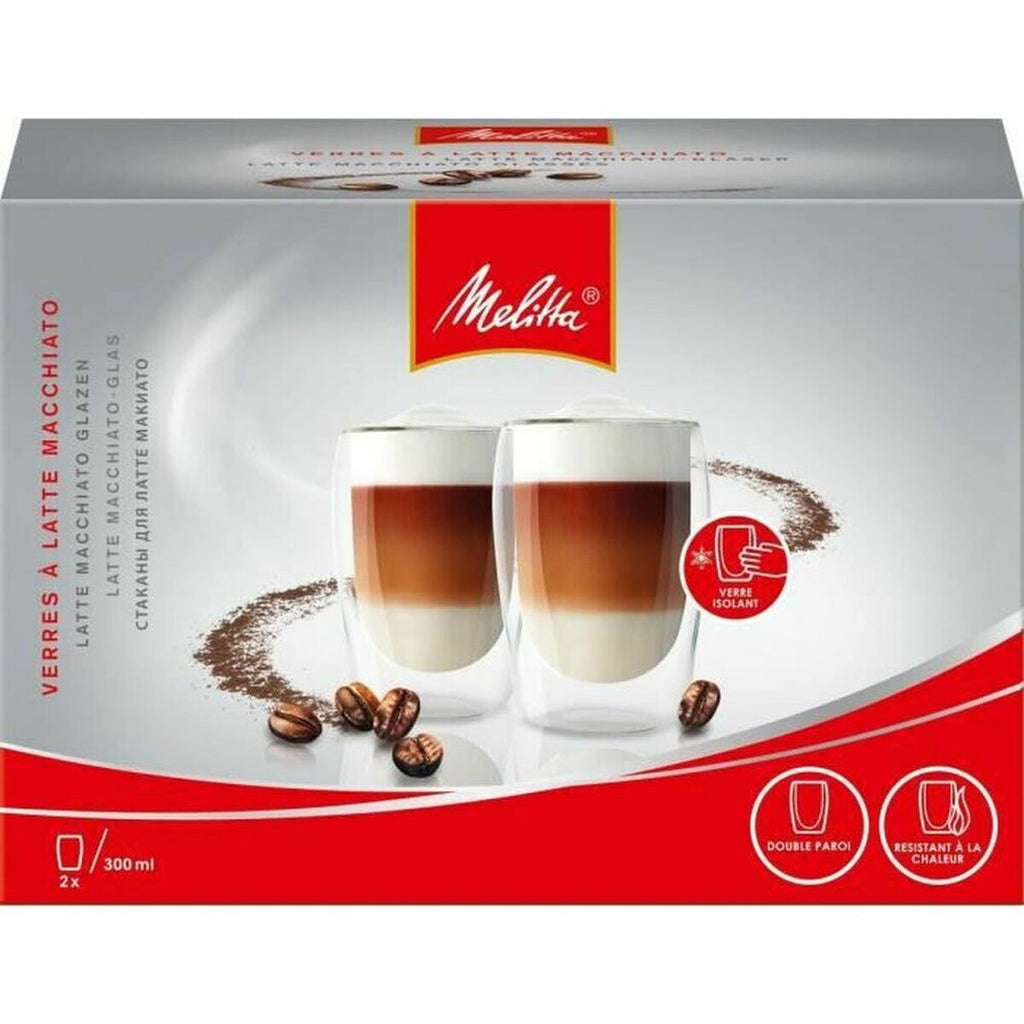 Trinkglas Melitta Machiatto Durchsichtig 300 ml Kaffee (2 Stück)