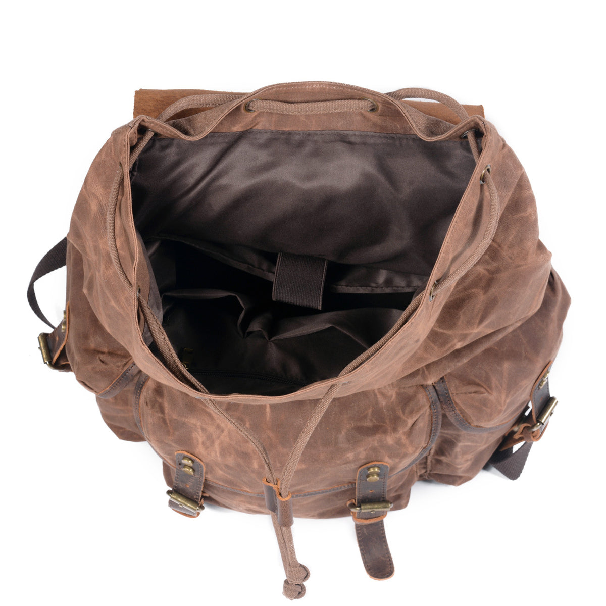 Retro-Studentenrucksack aus Canvas mit Schnürung – Bild 3 | LuxeStyle