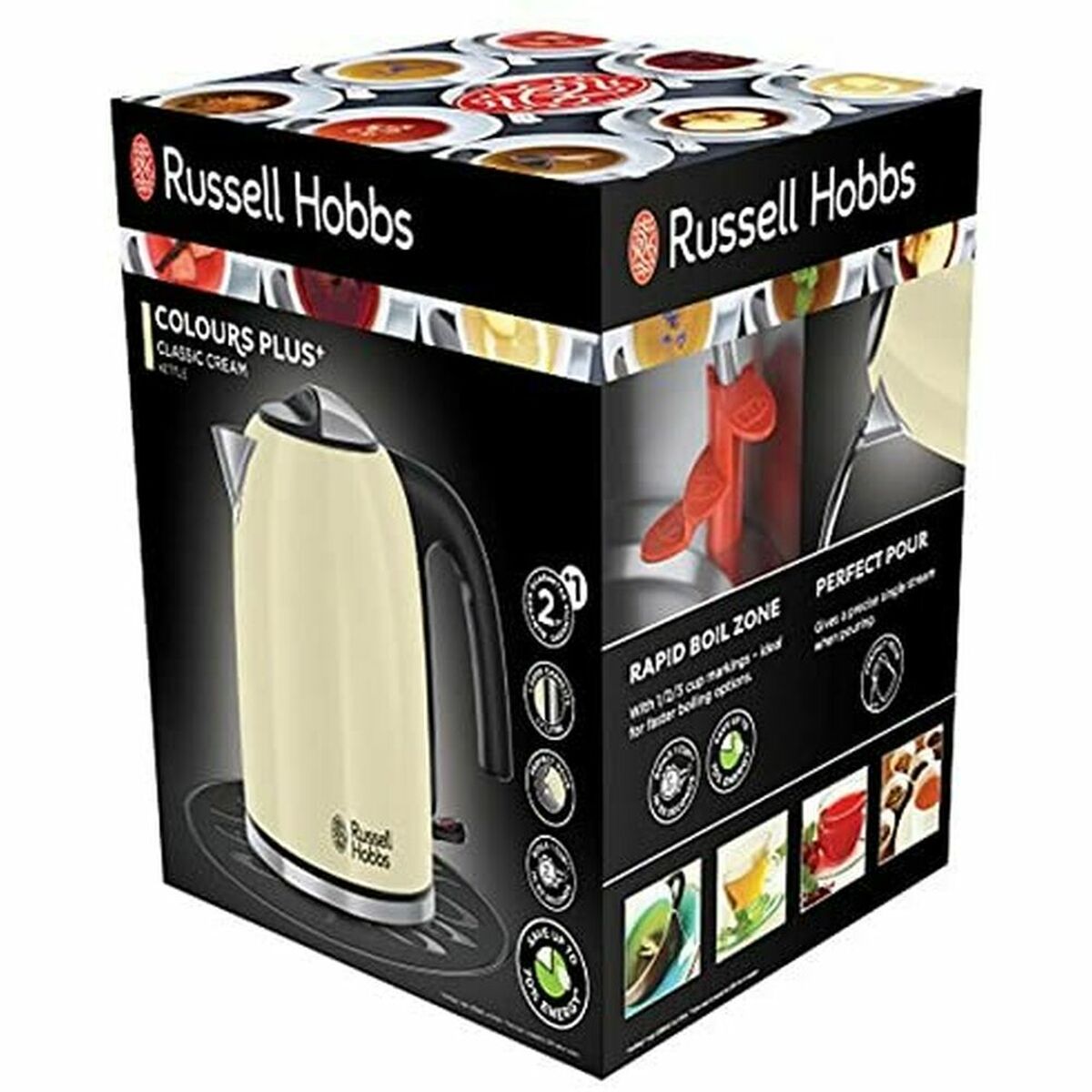 Wasserkocher Russell Hobbs 2400W 1,7 L Creme Edelstahl 2400 W 1,7 L