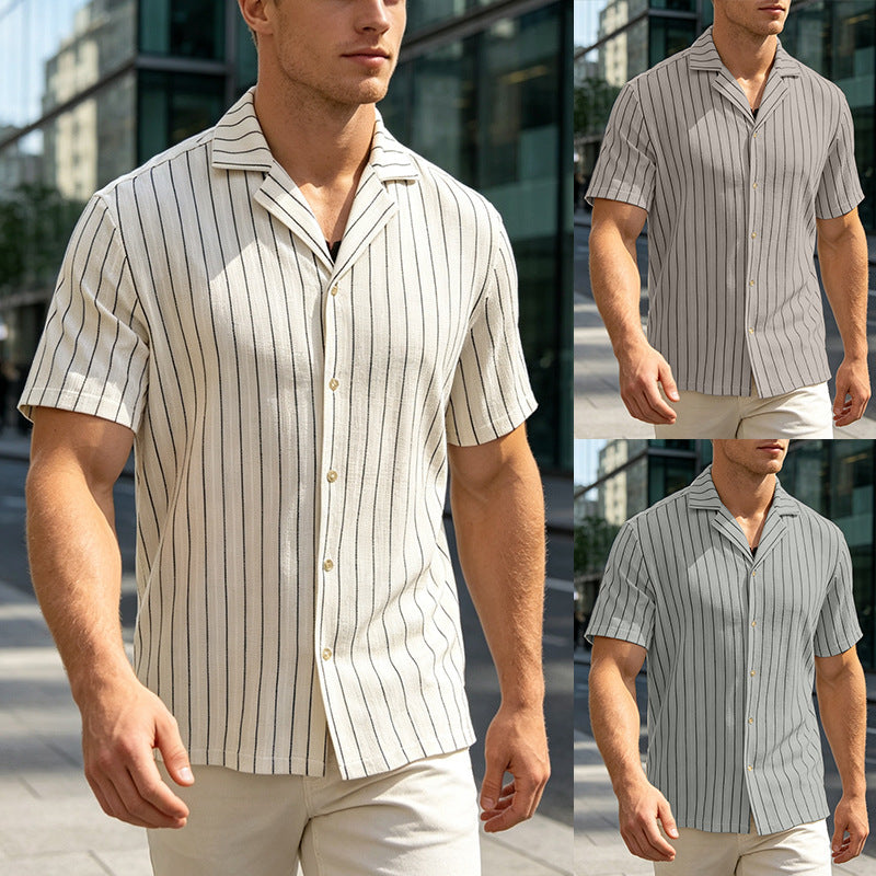 Sommerhemd Herren Kurzarm Streifen