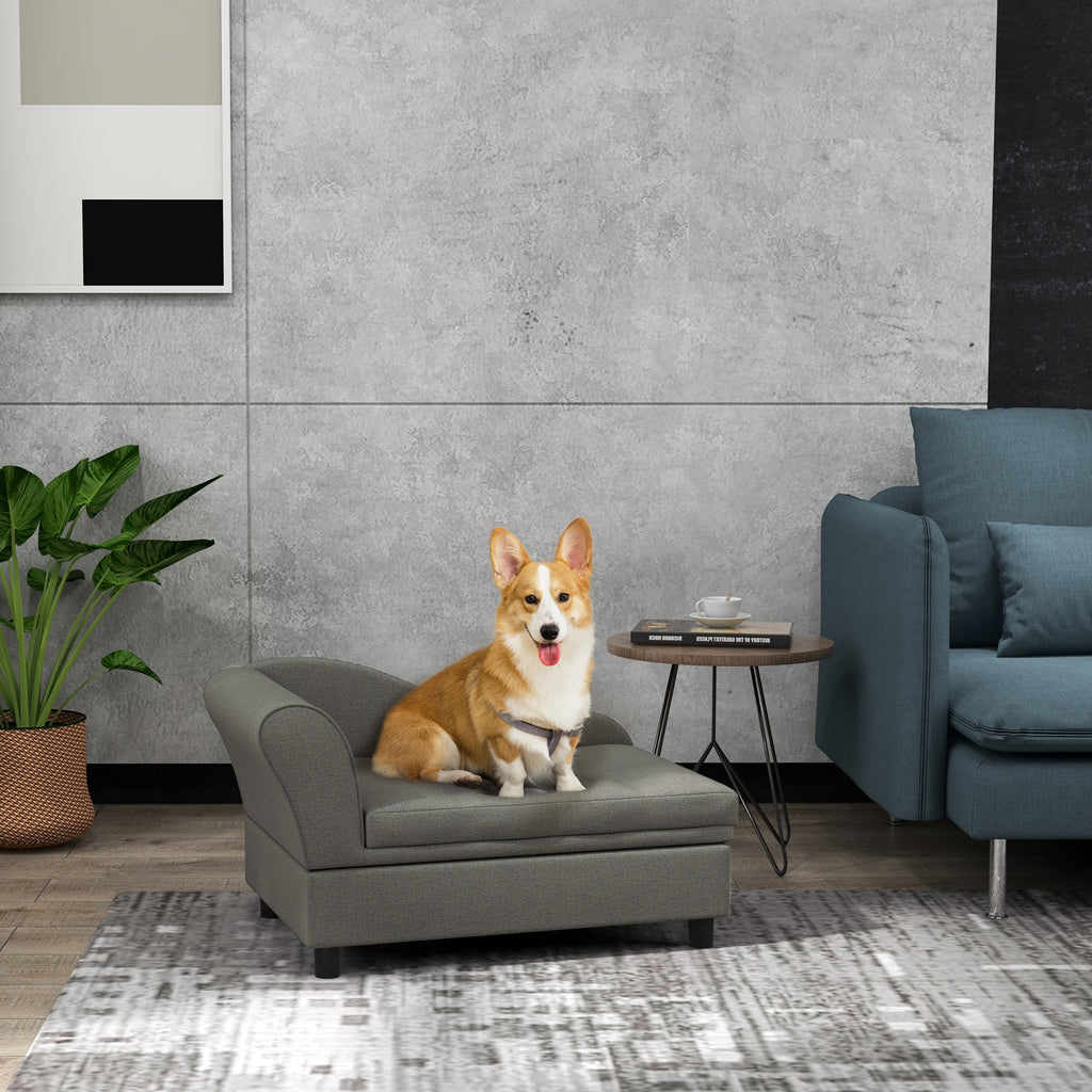Hundesofa mit Stauraum, Grau