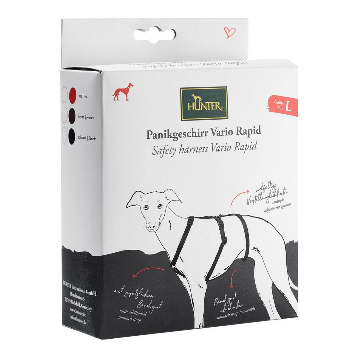 Hundegeschirr «Hunter» Safety VR Rot (L)