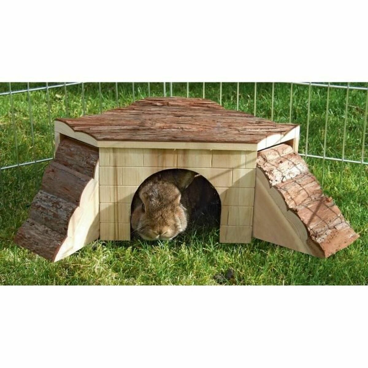 Haus für Nagetiere Kerbl 37 x 37 x 16 cm Braun Holz Nagetiere