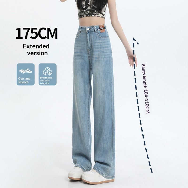 High Waist Tencel Jeans mit weitem Bein