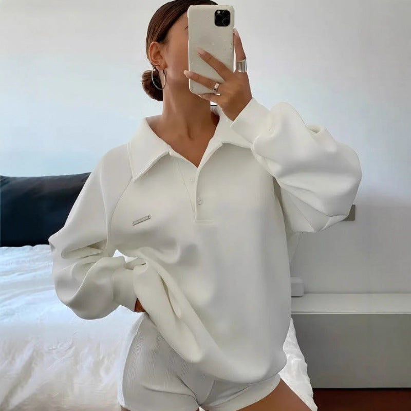 Lässiges Polo-Sweatshirt mit Umlegekragen – Ansicht 5