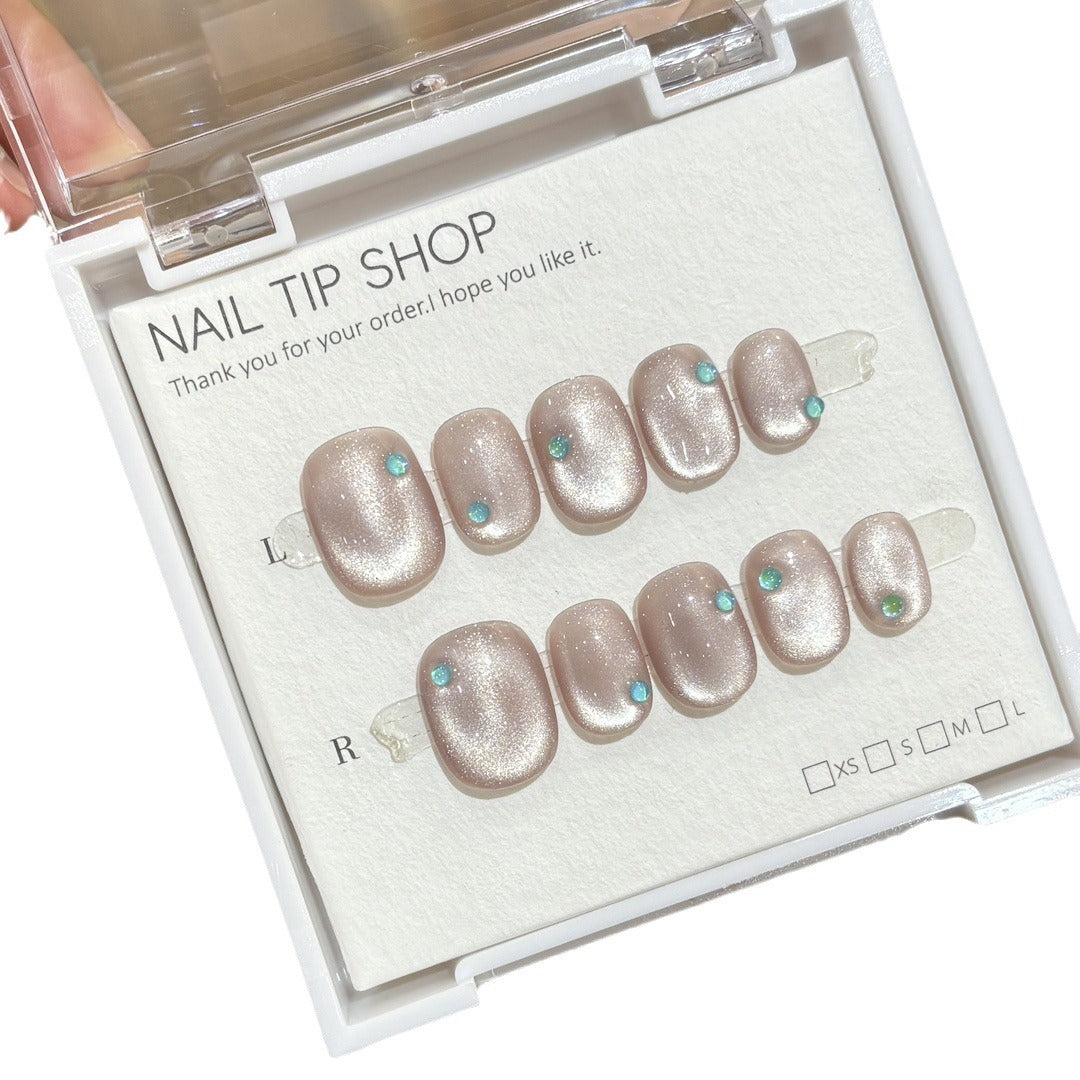 Cat's Eye Nails: Abnehmbare Sticker in Mint – Bild 4 | LuxeStyle