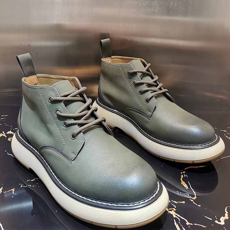Warme High-Top Lederschuhe aus Rindsleder – Bild 3 | LuxeStyle