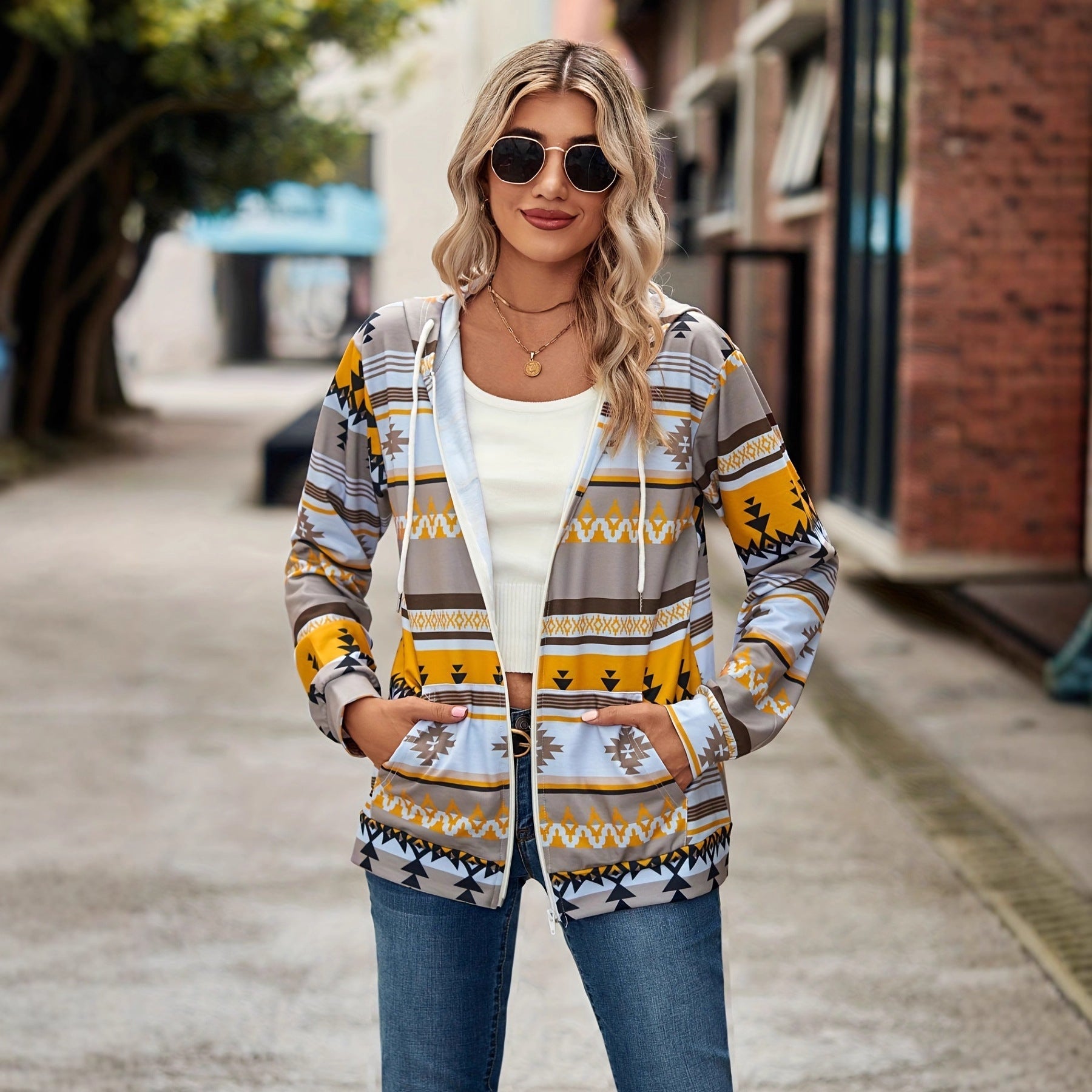 Bedruckter Hoodie für Damen