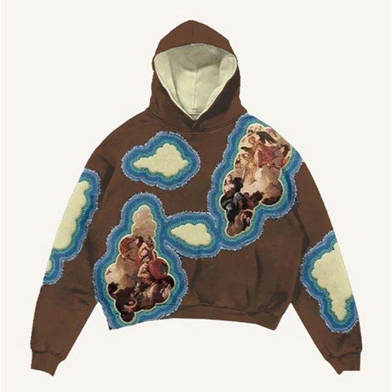 Retro-Hoodie mit Cartoon-Muster