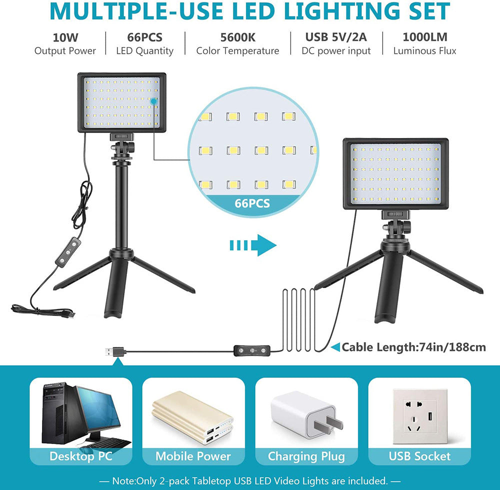 USB LED-Panel Set mit Mini-Stativen · 2 Stück – Bild 4 | LuxeStyle