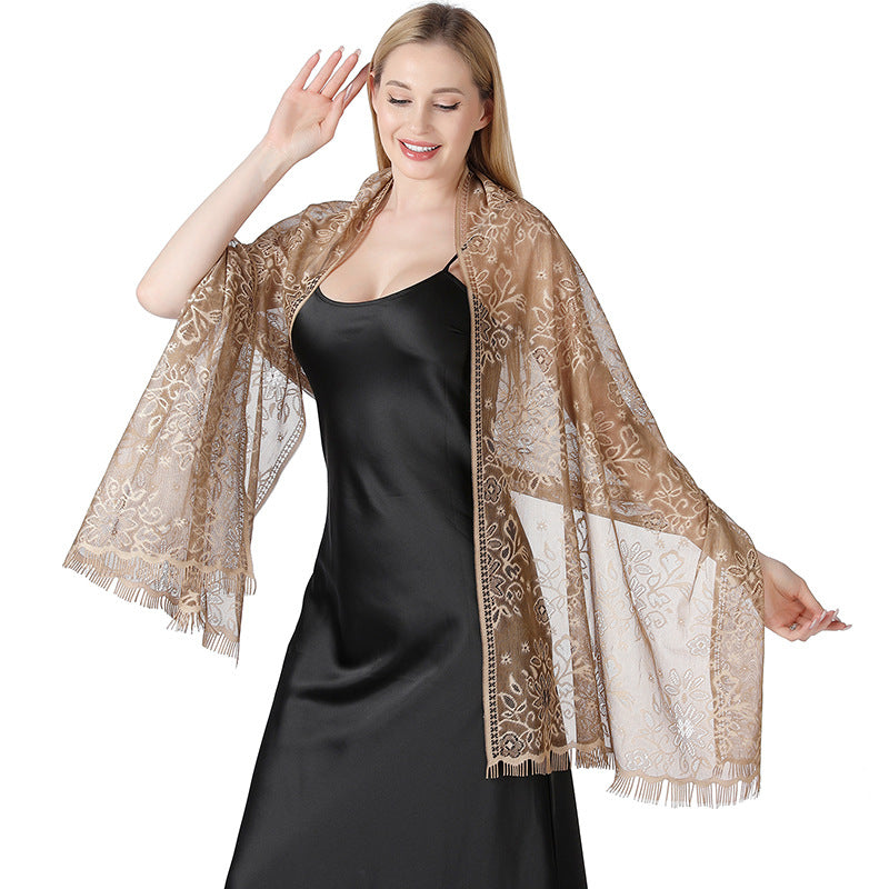 Geblümter Batik-Spitzenschal – Bild 13 | LuxeStyle