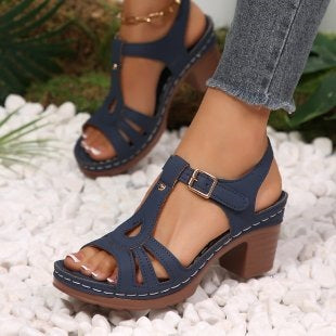 Keilabsatz-Sandalen mit Peep-Toe