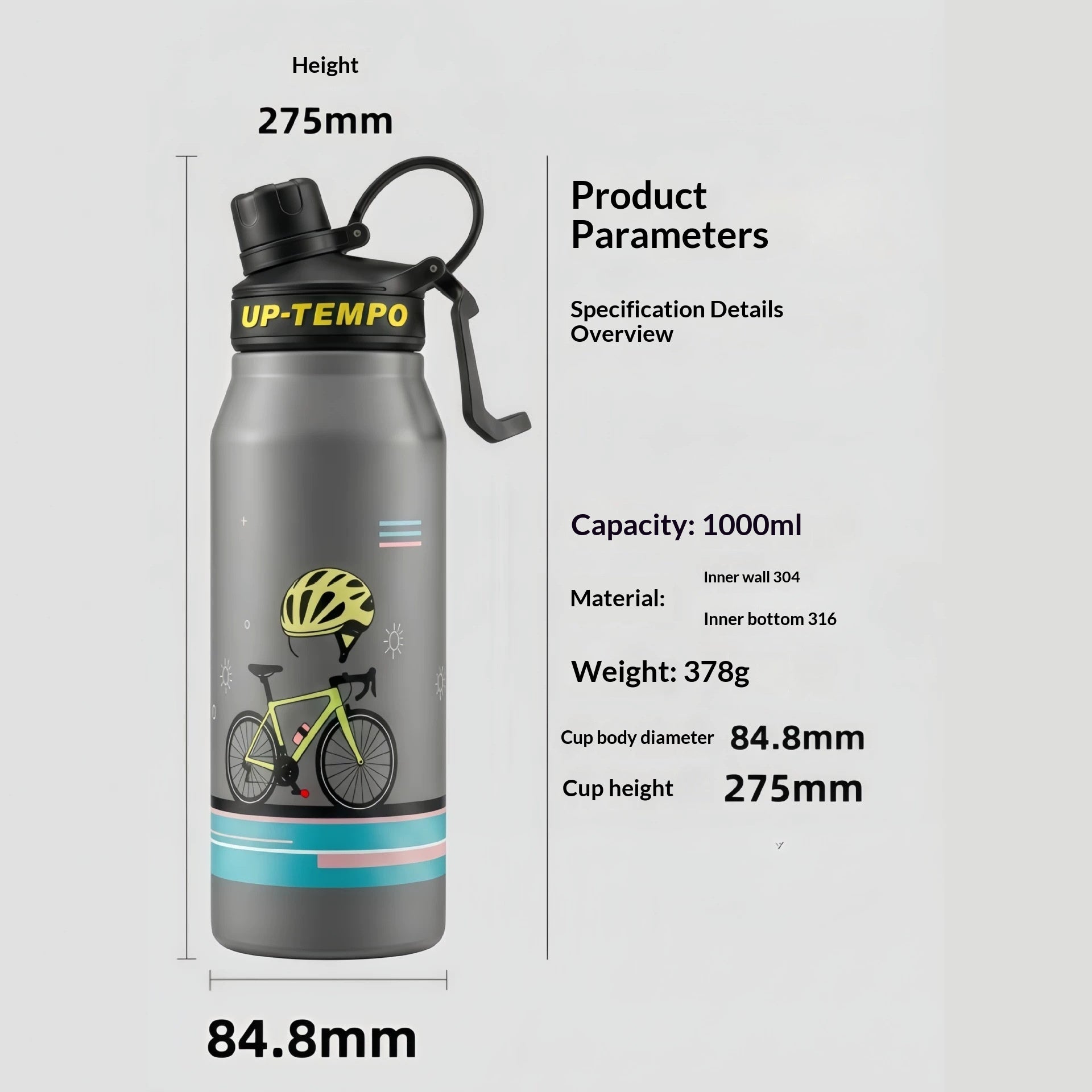 Edelstahl-Becher grosser Fassungsvermögen portabel für Outdoor-Aktivit
