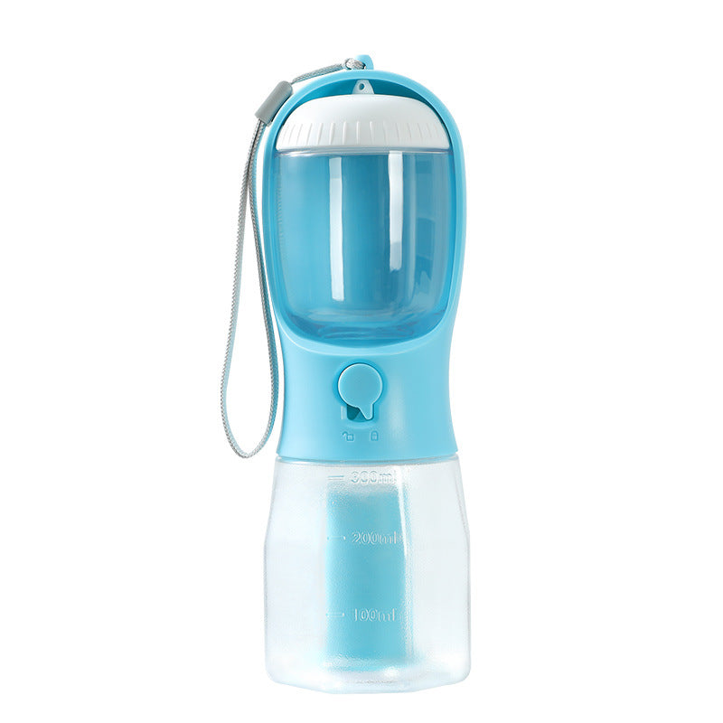 3-in-1 Pet-Flasche mit Wasser, Futter & Müllbeutel