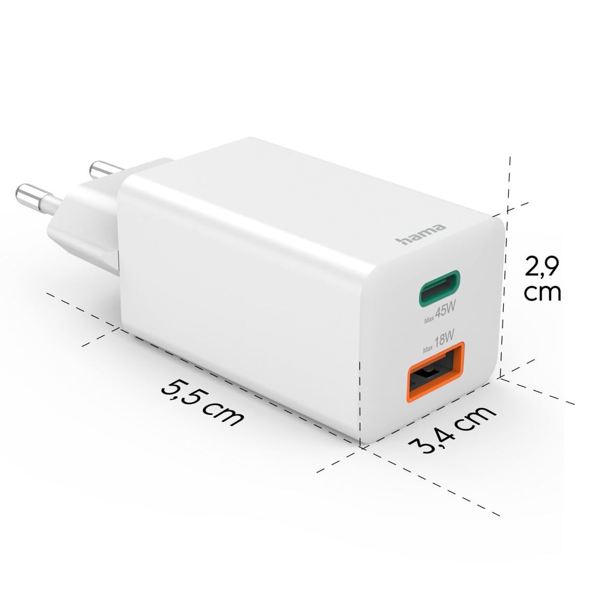 Wandladegerät Hama Weiß 45 W