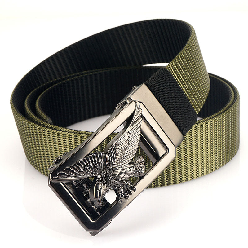 Zweifarbiger Nylon-Gürtel mit Automatikschliesse
