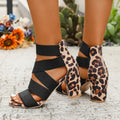 Leopard-Print Sandalen mit hohem Absatz