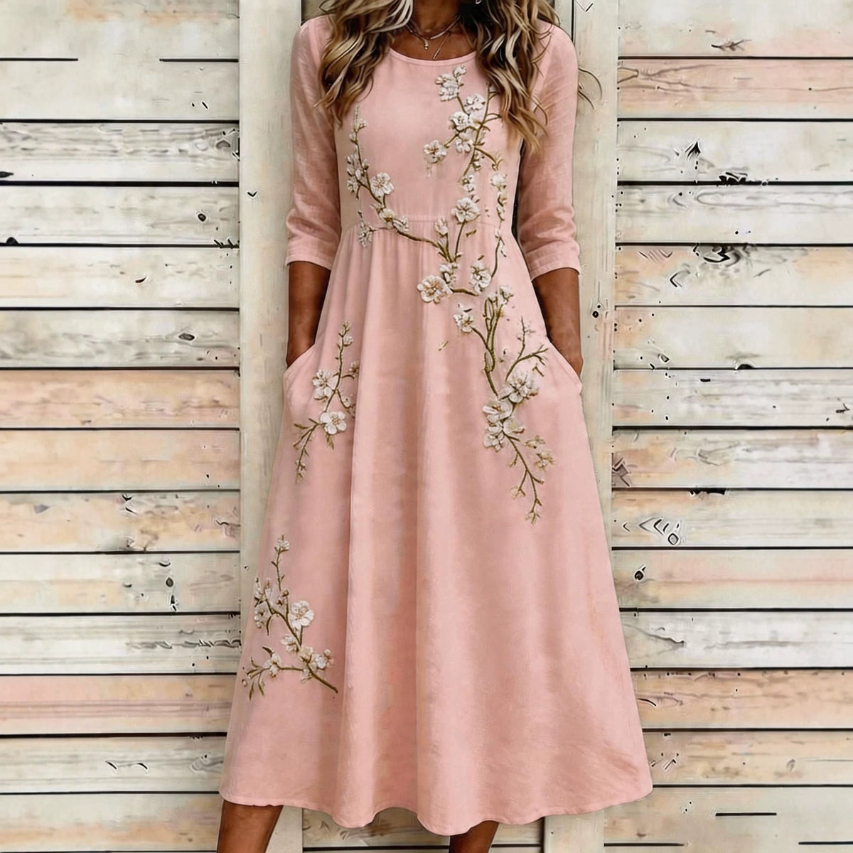3/4-Arm Langarmkleid mit Taschen – Bild 5 | LuxeStyle