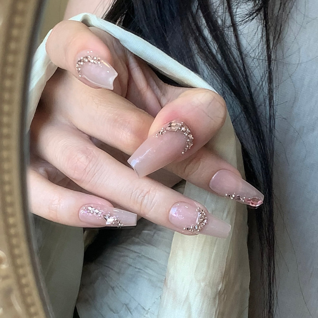 Opal-Look Press-on Nägel mit Herzmuster – Bild 9 | LuxeStyle