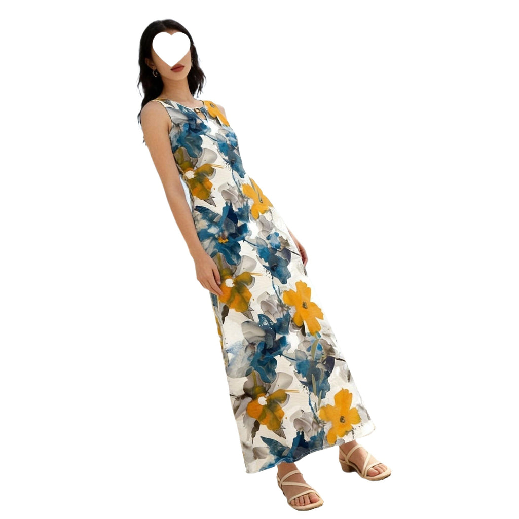 Maxikleid mit Tropenmuster
