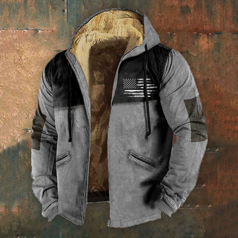 Kapuzen-Zipup Jacke mit 3D-Druck – Bild 10 | LuxeStyle