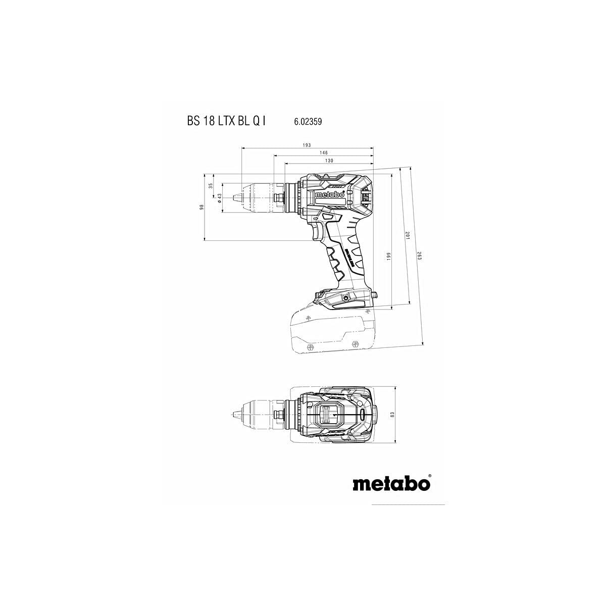 Elektrischer Schraubendreher Metabo BS 18 LTX BL QI